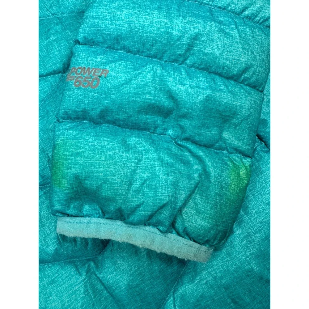 Gerry Puffer Jacket Girls L(14/16) Teal Fill Power 650 Insulated Hooded Outdoor